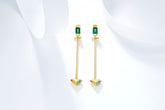 Rainbow Heart Enamel Tassel Drop Earrings